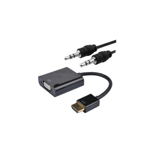 Adaptador HDMI Macho - VGA Fêmea/Jack 3.5 Fêmea