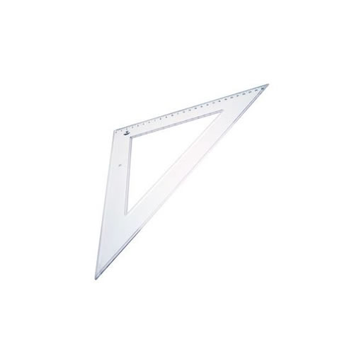 Esquadro Plástico Cristal Smart Office 45º 27cm 