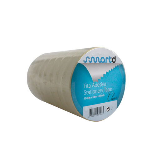 Fita Adesiva Clear 19mmx66mts - Pack 8