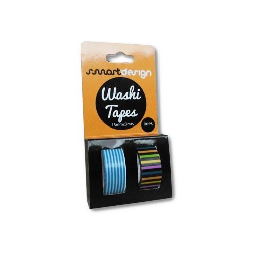 Fita Adesiva Decorativa Washi Tape Linhas - 2un