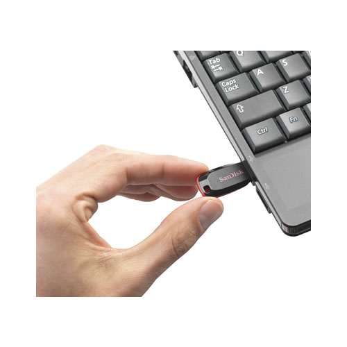 Pen Drive SanDisk Cruzer Blade 64Gb Preto/Vermelho