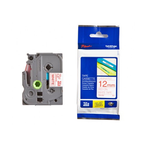 Fita Original Brother TZe232 Branco/Vermelho 12mm