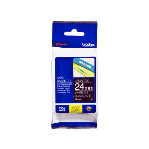 Fita Laminada Orig. Brother 24mmx8mts Preto/Branco